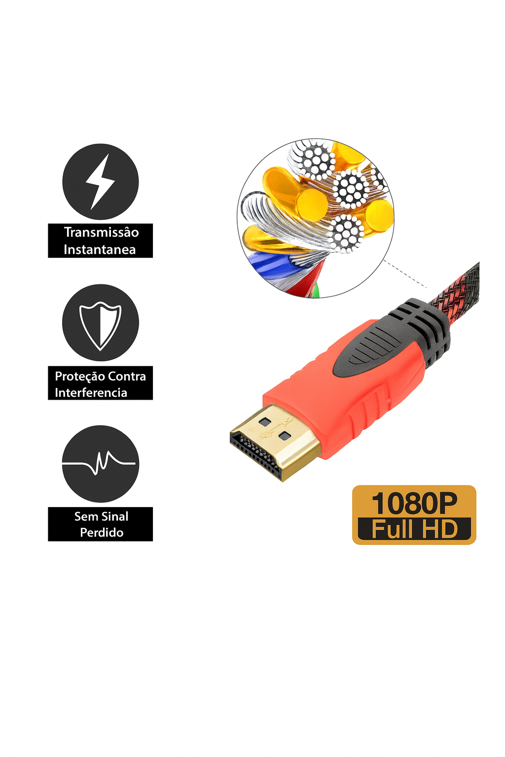 CABO HDMI 1,5M NAYLON