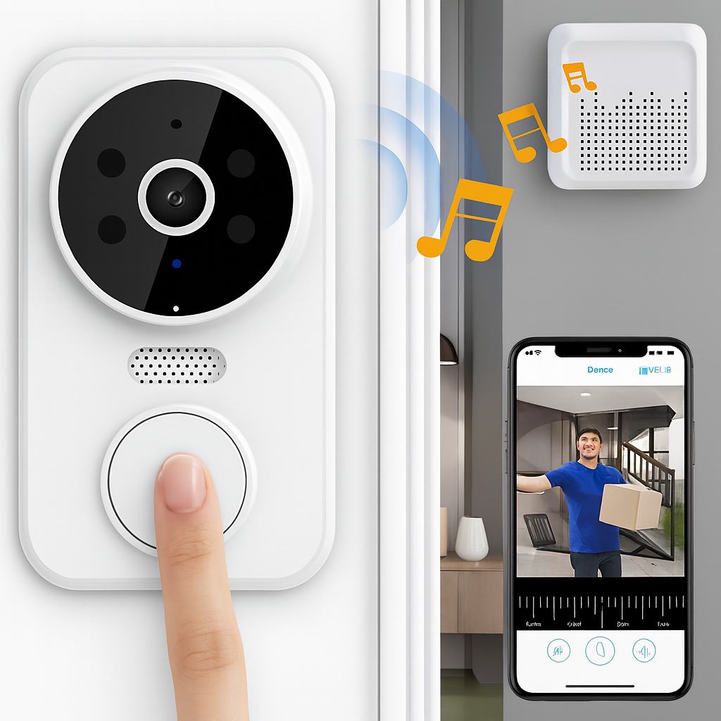 CAMPAINHA COM CÂMERA SEM FIO WI-FI PELO CELULAR