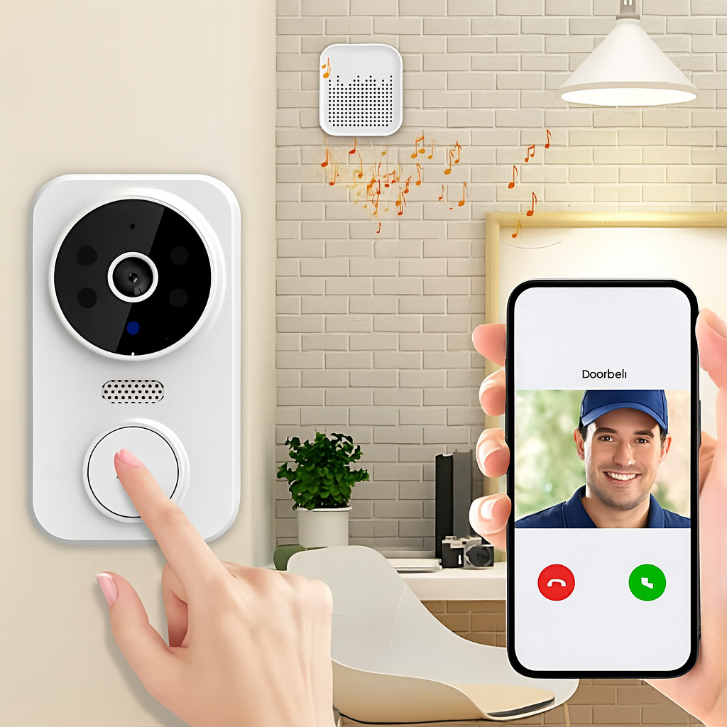 CAMPAINHA COM CÂMERA SEM FIO WI-FI PELO CELULAR